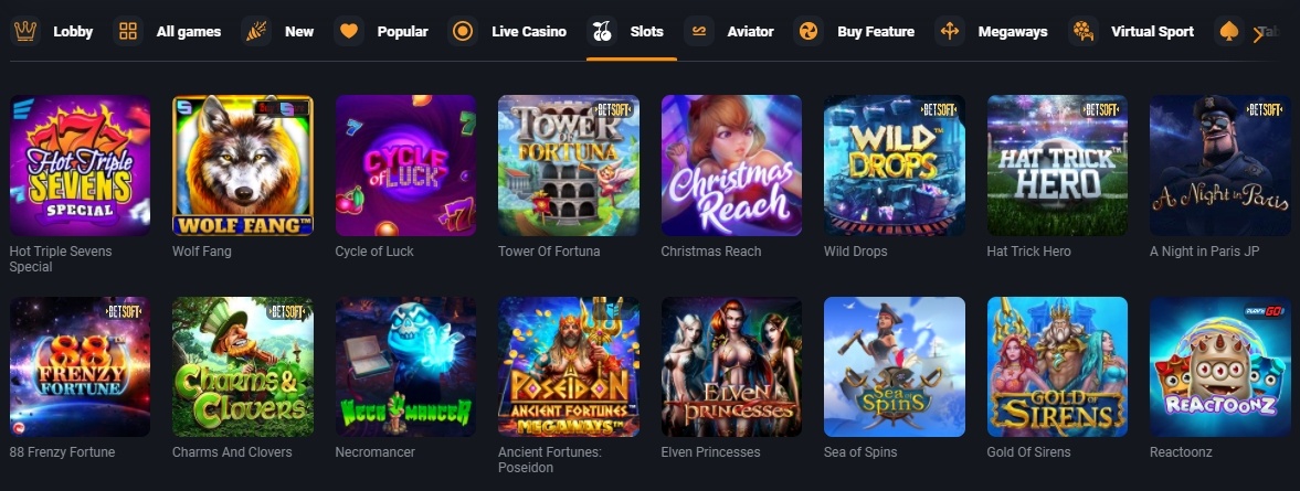GGBet slots catalog